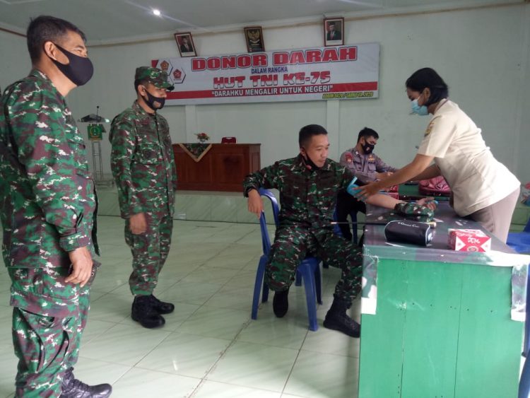 Peringati HUT TNI ke-75, Kodim 0420/Sarko Gelar Donor Darah